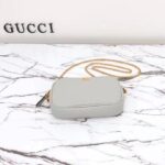 Gucci Women GG Marmont Super Mini Shoulder Bag Grey Leather – Image 7