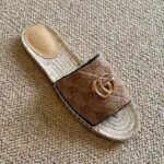 Gucci Women GG Matelassé Canvas Espadrille Sandal Double G Flat - Bild 2