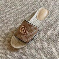 Gucci Women GG Matelassé Canvas Espadrille Sandal Double G Flat (5)