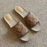 Gucci Women GG Matelassé Canvas Espadrille Sandal Double G Flat - Bild 5