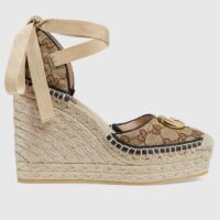 Gucci Women GG Matelassé Platform Espadrille Double G High 12 CM Heel (2)