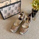 Gucci Women GG Matelassé Platform Espadrille Double G High 12 CM Heel – Bild 9