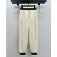 Gucci Women GG Rib Wool Pant Web Elastic Waist Drawstring Elastic Leg Cuffs (2)