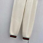 Gucci Women GG Rib Wool Pant Web Elastic Waist Drawstring Elastic Leg Cuffs - Image 8