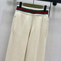 Gucci Women GG Rib Wool Pant Web Elastic Waist Drawstring Elastic Leg Cuffs (2)