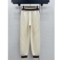 Gucci Women GG Rib Wool Pant Web Elastic Waist Drawstring Elastic Leg Cuffs (2)