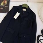 Gucci Men GG Wool Jacquard Jacket Black Lined Notch Lapel Petite Fit – Bild 5