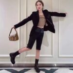 Gucci Women GG Wool Jacquard Jacket Black Lined Notch Lapel Petite Fit - Image 12