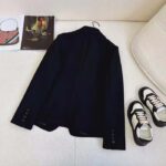 Gucci Men GG Wool Jacquard Jacket Black Lined Notch Lapel Petite Fit – Bild 4