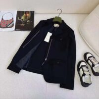 Gucci Women GG Wool Jacquard Jacket Black Lined Notch Lapel Petite Fit (15)