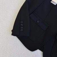 Gucci Women GG Wool Jacquard Jacket Black Lined Notch Lapel Petite Fit (15)