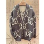Gucci Men Reversible GG Mohair Cardigan Wool V-Neck Front Pockets – Image 2