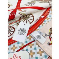 Hermes Women Les Voitures Nouvelles Scarf 70 Silk Beige Multicolore (6)