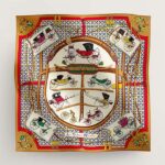 Sciarpa Hermes Donna Les Voitures Nouvelles 70 Silk Beige Multicolor