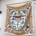 Hermes Women Les Voitures Nouvelles Scarf 70 Silk Brown Multicolore - Image 2