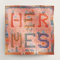 Hermes Women Super Silk Quest Detail Scarf 45 Orange Twill