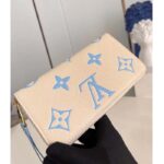 Louis Vuitton LV Unisex Zippy Wallet Blue Monogram Embossed Grained Cowhide Leather M83308 - immagine 3