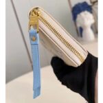 Louis Vuitton LV Unisex Zippy Wallet Blue Monogram Embossed Grained Cowhide Leather M83308 - immagine 5