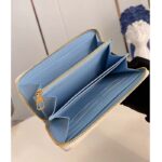 Louis Vuitton LV Unisex Zippy Wallet Blue Monogram Embossed Grained Cowhide Leather M83308 - immagine 7