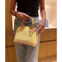 Louis Vuitton LV Women Alma BB Handbag Chic Yellow Monogram Vernis Embossed Cowhide Leather M24063 (5)