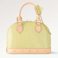 Louis Vuitton LV Women Alma BB Handbag Chic Yellow Monogram Vernis Embossed Cowhide Leather M24063 (5)