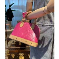 Louis Vuitton LV Women Alma BB Handbag Neon Pink Monogram Vernis Embossed Cowhide Leather M90611 (4)