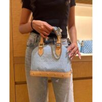 Louis Vuitton LV Women Alma BB Handbag Sky Blue Monogram Vernis Embossed Cowhide Leather M24062 (5)