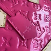 Louis Vuitton LV Women Alma BB Handbag Neon Pink Monogram Vernis Embossed Cowhide Leather M90611 (4)