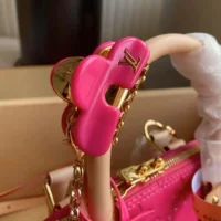Louis Vuitton LV Women Alma BB Handbag Neon Pink Monogram Vernis Embossed Cowhide Leather M90611 (4)