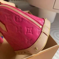 Louis Vuitton LV Women Alma BB Handbag Neon Pink Monogram Vernis Embossed Cowhide Leather M90611 (4)