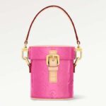 Louis Vuitton LV Women Astor Neon Pink Monogram Vernis Embossed Cowhide Leather M24102