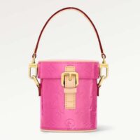 Louis Vuitton LV Women Astor Neon Pink Monogram Vernis Embossed Cowhide Leather M24102 (1)