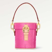 Louis Vuitton LV Women Astor Neon Pink Monogram Vernis Embossed Cowhide Leather M24102