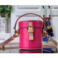 Louis Vuitton LV Women Astor Neon Pink Monogram Vernis Embossed Cowhide Leather M24102 (1)