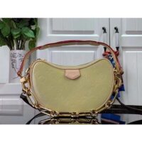 Louis Vuitton LV Women Croissant PM Chic Yellow Monogram Vernis Embossed Cowhide Leather M24020 (7)