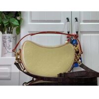 Louis Vuitton LV Women Croissant PM Chic Yellow Monogram Vernis Embossed Cowhide Leather M24020 (7)