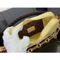 Louis Vuitton LV Women Croissant PM Chic Yellow Monogram Vernis Embossed Cowhide Leather M24020 (7)