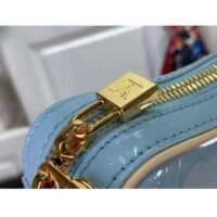 Louis Vuitton LV Women Croissant PM Sky Blue Monogram Vernis Embossed Cowhide Leather M24021 (8)