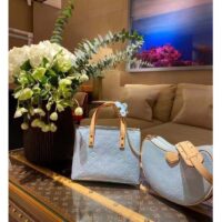 Louis Vuitton LV Women Croissant PM Sky Blue Monogram Vernis Embossed Cowhide Leather M24021 (8)