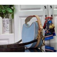 Louis Vuitton LV Women Croissant PM Sky Blue Monogram Vernis Embossed Cowhide Leather M24021 (8)