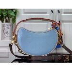 Louis Vuitton LV Women Croissant PM Sky Blue Monogram Vernis Embossed Cowhide Leather M24021 - Imagen 4