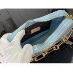 Louis Vuitton LV Women Croissant PM Sky Blue Monogram Vernis Embossed Cowhide Leather M24021 - Imagen 8