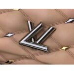 Louis Vuitton LV Women GO-14 MM Beige Lambskin Cowhide-Leather Flap Twist Lock M24151 - immagine 7