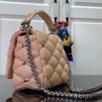 Louis Vuitton LV Women GO-14 MM Beige Lambskin Cowhide-Leather Flap Twist Lock M24151 - immagine 4