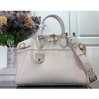 Louis Vuitton LV Women Lock It MM Beige Taurillon Leather Calfskin M23061 (5)