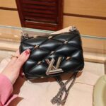 Louis Vuitton LV Women Pico GO-14 Black Lambskin Cowhide Leather Twist Lock M24246 - Image 7