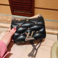 Louis Vuitton LV Women Pico GO-14 Black Lambskin Cowhide Leather Twist Lock M24246 (9)