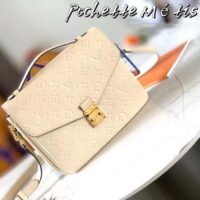 Louis Vuitton LV Women Pochette Métis Crème Beige Monogram Embossed Grained Cowhide Leather M46552 (4)