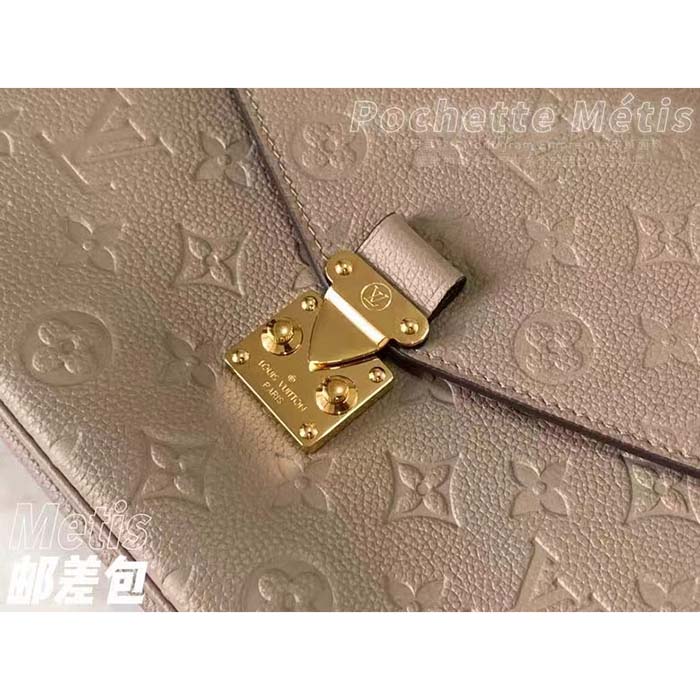 Louis Vuitton LV Women Pochette Métis Tourterelle Grey Monogram Embossed Grained Cowhide Leather M44881 (6)