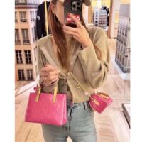 Louis Vuitton LV Women Reade PM Neon Pink Monogram Vernis Embossed Cowhide Leather M24028 (1)